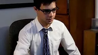 Office jock Zack Randall cums after fleshlight fucking solo