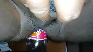 Having hard extreme fuck with fanta Bottle