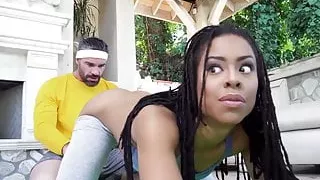 Athletic 18yo Kira Noir has black pussy penetrated and oral