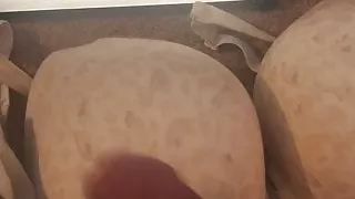 Stroking to panty video with wife big bras and panties