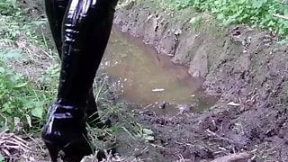 Muddy sexy thigh boots!