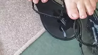 Wife's cummy feet and shoe.