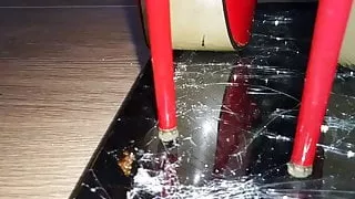 Lady L crush Tab with sexy red high heels.