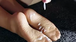 Satisfy on nylon soles of lady