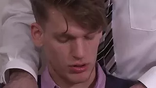 Passionate anal fucking at the office with handsome gays