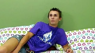 Adorable young Jacobey London drills himself while jacking