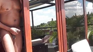 Fucked grandma on the balcony