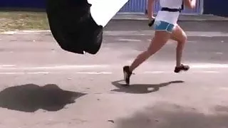 Amiga nalgona Ejercitandose