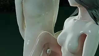 Wolf Girl Fucks Human (featuring footjob, legjob)