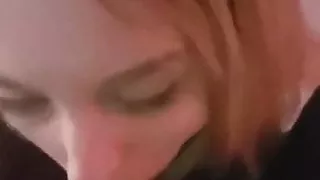 Cute blond girl enjoying her first black