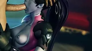 Overwatch babes get deepthroat and sex