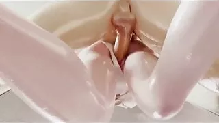 Big tits Mercy doggystyle in the shower