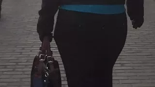 Booty blonde MILF's ass