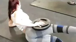 My Co-worker slut sweating at her work out