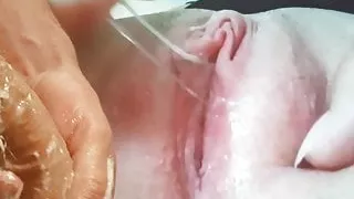 Wet Pussy and Cock Masturbation