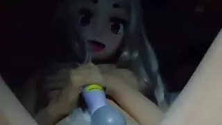 kigurumi vibrating in the dark