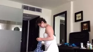 Vacation Sister Changing - Towel Accidentally Drops