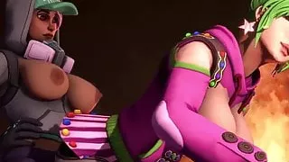 Overwatch and Fortnite babes get doggystyle sex