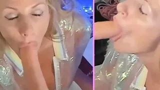 Blonde deepthroat dildo machine