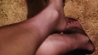 Pantyhose shoe play :)