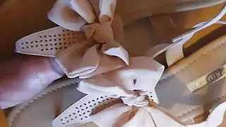 Wifes sexy sandals blasted with cum