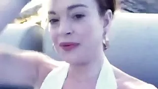 Lindsay Lohan (Cleavage) Nip Slip