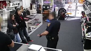 Rowdy vixen hammered by pawnbroker hard and fast for moolah