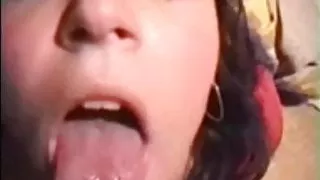 Retro blowjob swallow