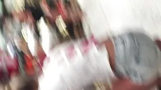 delicious woman with  thong in the supermarket