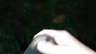 Cumming in panties outdoors