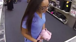 Attractive nurse earns extra money by banging with broker