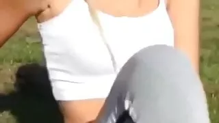 British chav slut rips a raunchy fart in her leggings