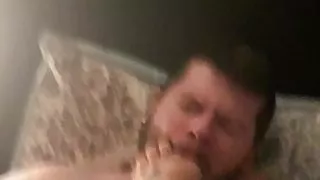 Tasting her sweaty feet