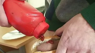 Huge boobs grandma rides young cock