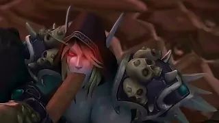 Big tits dark elf sucking and getting fucked by orcs