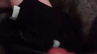 vee puts tegans panties over her face for facial