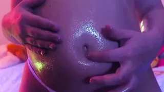 Hot babe Tight Belly Inflation with Air Pump