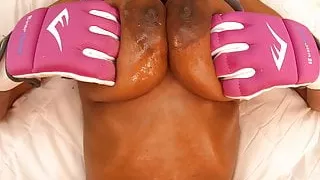 4K Msnovember Oil Huge Natural Saggy Titties Areolas Nipples