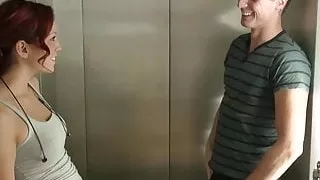Riskant Fuck in Public Elevator for German Teen Natalie Hot