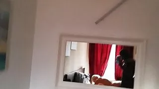 Me with a MILF at the hotel doggystyle in front of a mirror