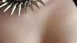 Playing with my Big Tits in My Spiked Collar