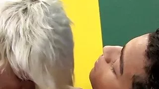 Skinny twinks makes out with boyfriend before hot pounding