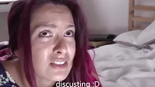 Cute girl farting in pretty summer dress