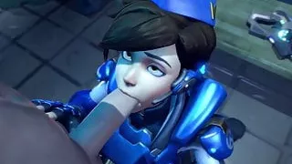Naughty Tracer sucking and fucking hard and raw