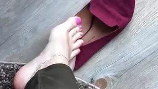 Ballerinas vs NYLONS Feet Mistress Sniff Socks Soles