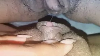 Ebony clit on clit cum