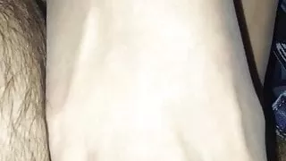 Nylon footjob moglie