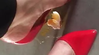 Crush egg in sexy heels