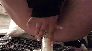Milf Fucks Her Asshole With A Bottle, Masturbate and Squirt