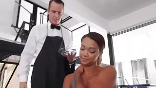 Stunning beauty Harley Dean fucked by slick buttler